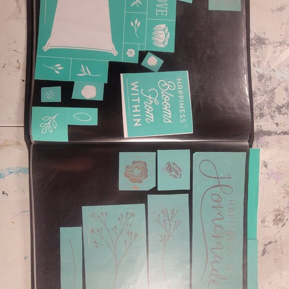 Bundle 4 ~ Reusable Silk Screen Stencils ~ 18 x 15 Binder~ Flowers, Garden, Bunn - Picture 16 of 16